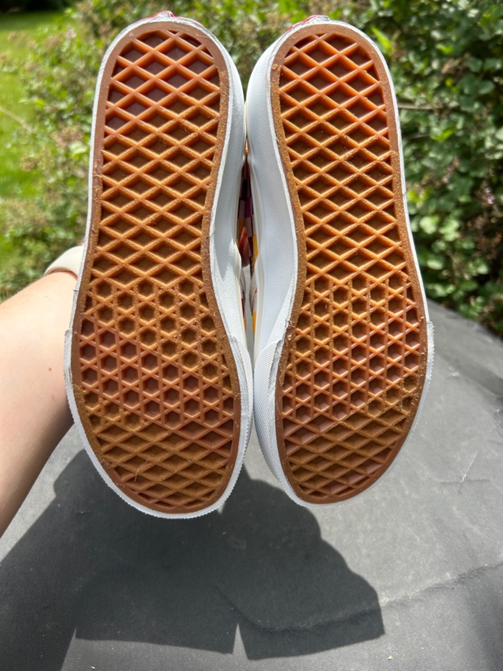 Vans Kids Slip-On Checkerboard Sneakers - Pink, Orange, Yellow - Picture 6 of 7